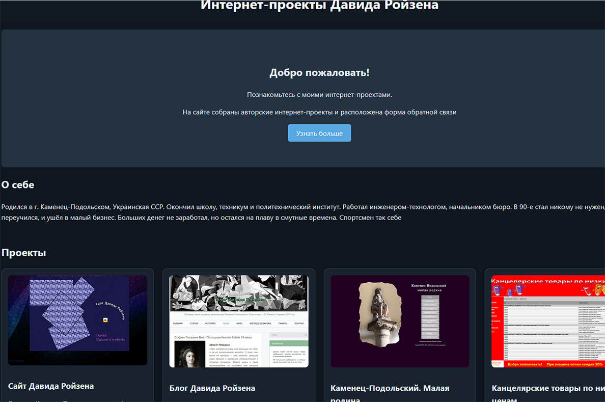Интернет-проекты Давида Ройзена